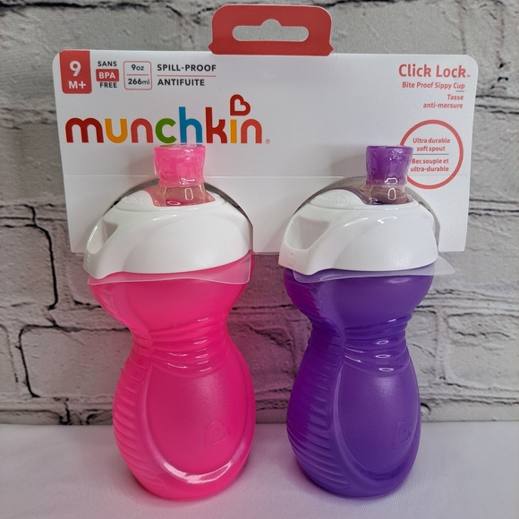 'MUNCHKIN' CLICK~LOCK BITE~PROOF SPILL PROOF LEAK PROOF 2-PACK SIPPY CUPS - Picture 11 of 11